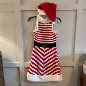 Planet Gold Mock Turtleneck A-Line Christmas Dress with Hat